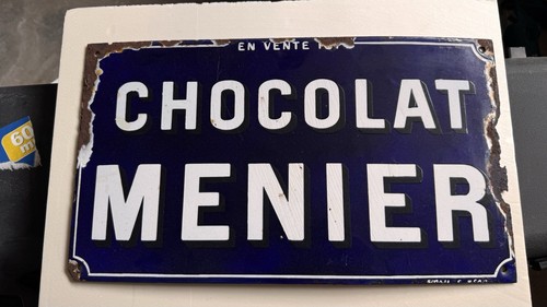 Plaque émaillé chocolat - émaillé,