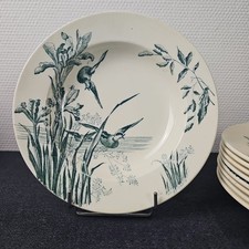 Assiettes Creuses Service Nénuphar Jules Vieillard Pour La Samaritaine 19ème