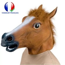 Masque De Cheval Marron En Latex Costume Halloween Cosplay Adulte Enfant