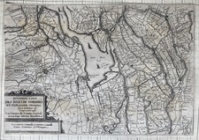GRAVURE Carte TABLE DES ISLES DE DORDRECHT. COLOM JACOB Aertzs Flamboyante 1636
