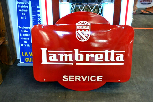 Plaque émaillée lambretta - plaque,
