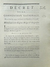 634 LOI & DECRET CONVENTION NATIONALE 1793 LÉGION BELGE LIÉGEOISE PAYEMENT SOLDE