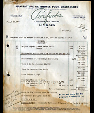 LIMOGES (87) SHAPE FACTORY for SHOES "PERFECTA" invoice in 1948