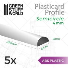 Green Stuff World GSW9112 - ABS Plasticard Carte Plastique - Profils Semicircle