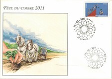 2011 FDC-Enveloppe-1°Jour-Arrosé la terre-Semur-Fête du timbre-Adh.Yt.534