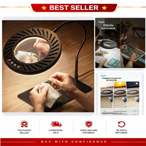 Lampe loupe 10x sur pied - , 144