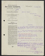 LACANCHE (21) FOUNDRY TOLERIE ENAMELLERIE ""ANT. COSTE & CAUMARTIN"" in 1928