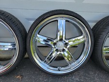 4 Mandrus Wheels Chrome 20x10 5x112 w/  Lionhart LHS 235/30/ZR20 8.5/32nds Tires