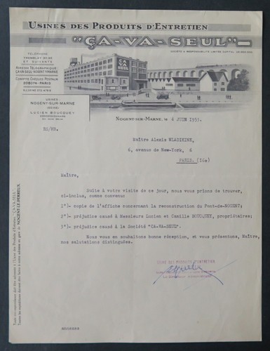 Facture nogent sur marne1953 - sur,