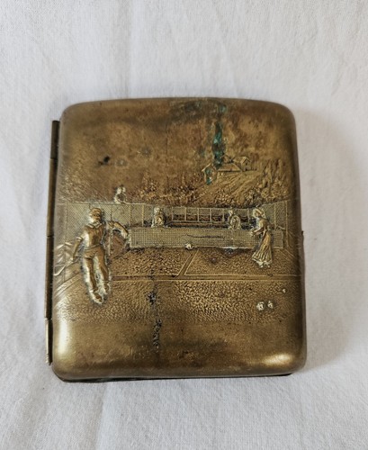 Ancien etui cigarettes laiton - cigarettes,