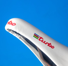 SELLE ITALY TURBO refurbished with leather and padding new WHITE
