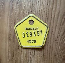 1976 HAINAUT Belgique Plaque