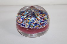 Sulfide, Murano glass paper press ball, speckled facets, height 6.5 cm