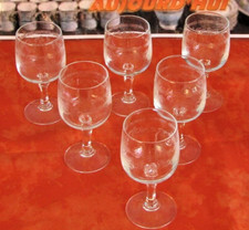 6 white wine glasses crystal arches model matignon engraved 