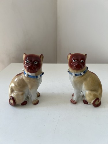 Paire carlin porcelaine pug - de,