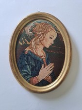 Ancien Cadre Doré Broderie