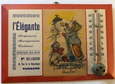 GERMAINE BOURET 1950. GLACOÏD THERMOMÈTRE PUBLICITAIRE L’ÉLÉGANTE AUBAGNE