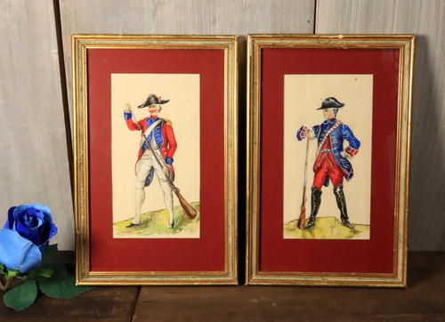 Paire tableaux ancien - de,