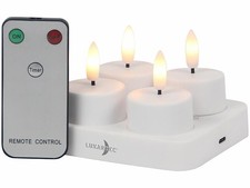 4 bougies chauffe-plat LED rechargeables et télécommandées - Lunartec