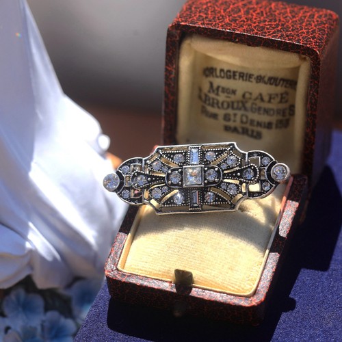 Broche argenté art deco - broche,
