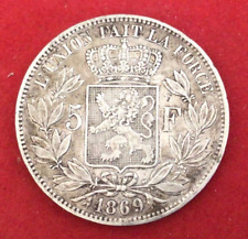 BELGIQUE - pièce de 5 FRANCS 1869 LEOPOLD II ROI DES BELGES    Argent