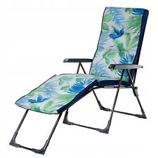 Chaise longue de jardin KADAX 2 en 1, chaise longue en acier avec coussin, ch...