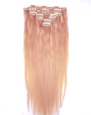 EXTENSIONS DE CHEVEUX A CLIPS 100% NATURELS REMY HAIR 53CM BLOND MIEL CUIVRE