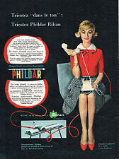 ADVERTISING ADVERTISING 014 1958 PHILDAR wool knitting machine