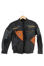 RICHA Blouson Moto Cuir Femme Noir Orange Zippé (EU 42)