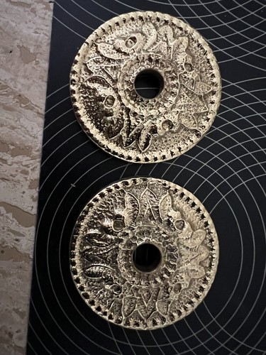 Paire rosaces laiton bronze - laiton,