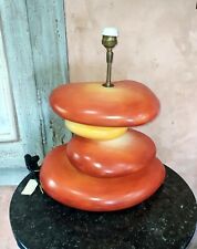 Pied de lampe Galet en céramique  Francois CHATAIN ton orangé