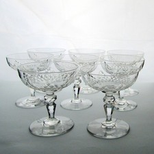 Attributed to Baccarat. Set of 8 Crystal Champagne Cups