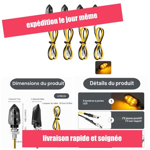 Mini clignotant moto led - mini,