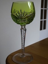 1 BEAU VERRE A VIN ROEMER CRISTAL DOUBLE COLORER COULEUR MOUSSE PIERRERIE 19 cm