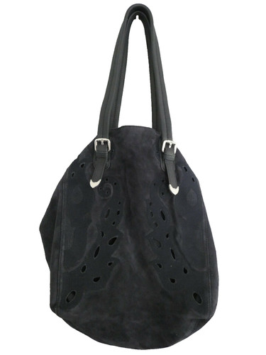 Sac shopping cuir bleu - , toucher
