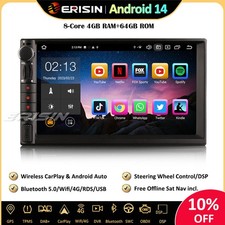 8-Core DAB+ Android 14 Autoradio GPS WiFi TNT CarPlay Bluetooth 5.0 Navi RDS DSP