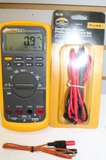 Fluke 87-V (87V) True RMS Handheld Digital Multimeter w/ Leads & Temp Probe