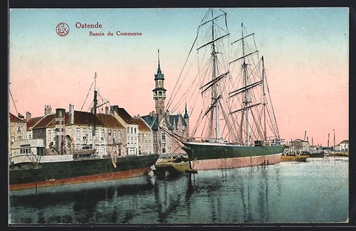 Carte postale ostende bassin - postale,