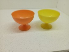 2 colored plastic ice cups, 80s