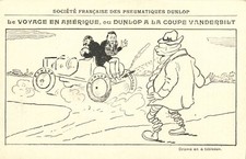 PC ADVERTISING CARS PNEU DUNLOP LE VOYAGE EN AMÉRIQUE COUPE VANDERBILT (a44763)