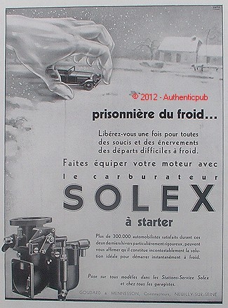 Publicite solex carburateur - solex, le