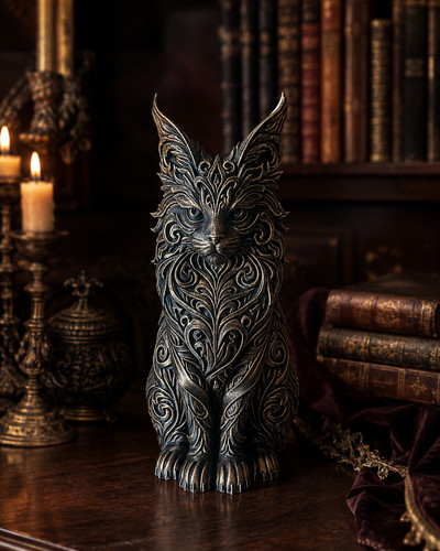 Statue chat maine coon - coon, 17