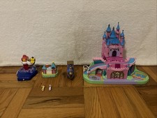 Vtg Polly Pocket Disney Magical Kingdom Castle Playset WORKS! w Figs & Rides