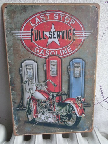 Tole metal vintage moto pompe - tole,