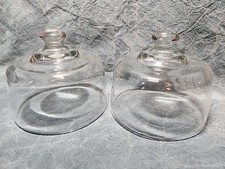 2 Clear Glass Cloche / Dome 6-3/8" W X 5" H