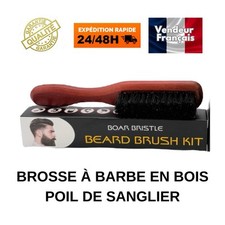 Brosse à barbe en bois poil de sanglier  homme 15cm X 3cm X 7cm