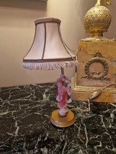 Lampe Ancienne En Pierre Représentant Une Chinoise Monture En Bronze