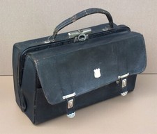 Ancienne SACOCHE DE MEDECIN CUIR accessoire sac docteur leather doctor's bag