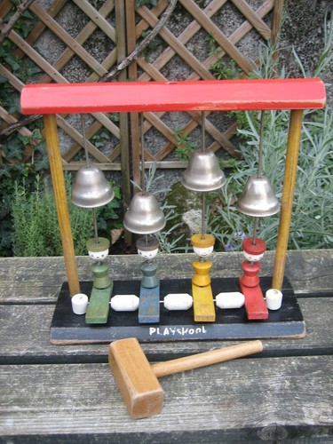 Ancien jouet bois xylophone - en,