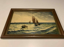 Marine Oil on Isorel Sign Signed